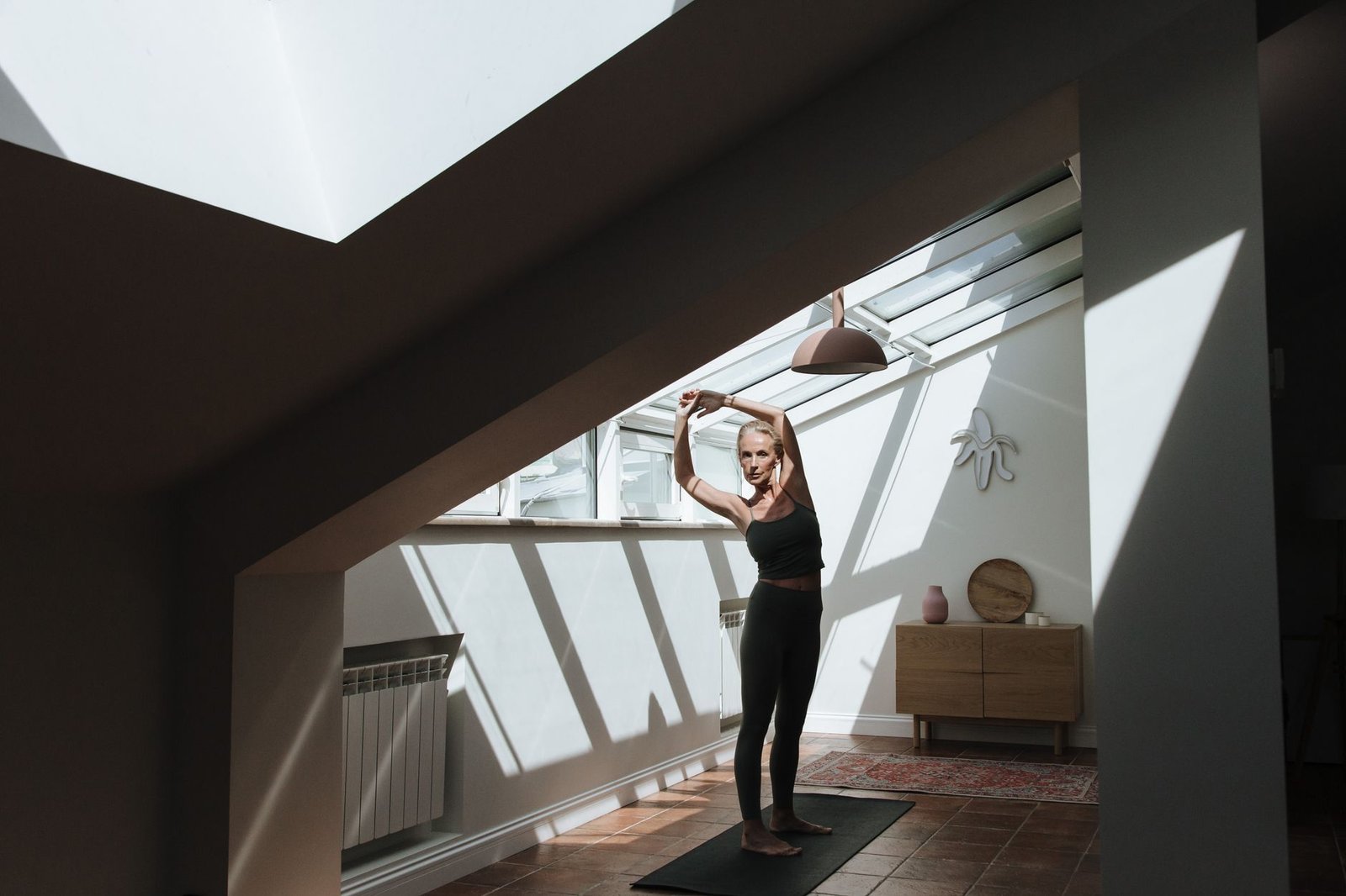 A serene room set up for daily somatic practice and meditation.