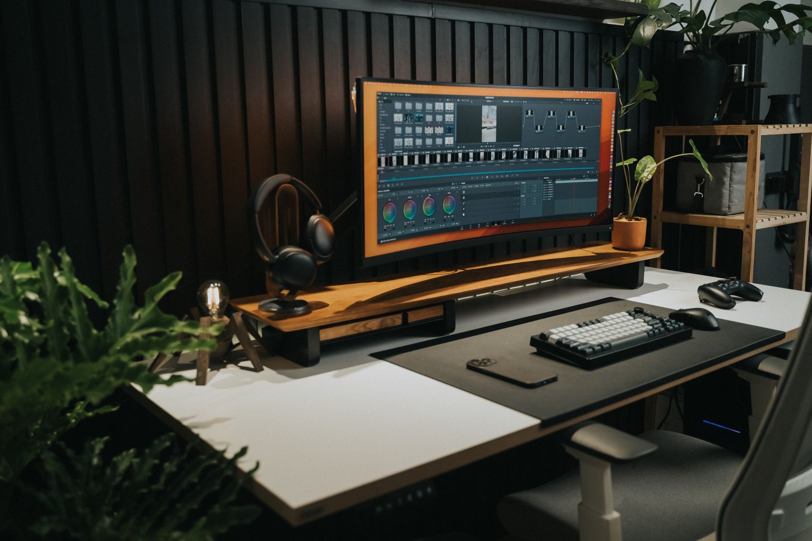 Professional ergonomic desk setup ensuring optimal posture and cerebral blood flow.