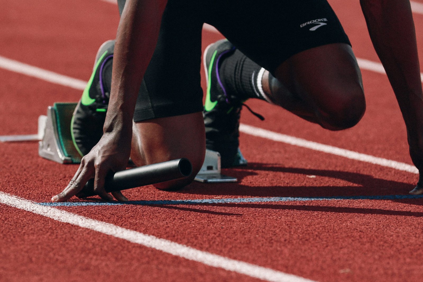 Athlete sprinting on outdoor track